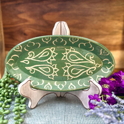 Sgraffito Oval Dish